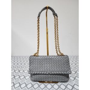 Bottega Veneta Intrecciato Large Olimpia Bag Grey